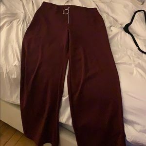 Maroon flare fancy pants
